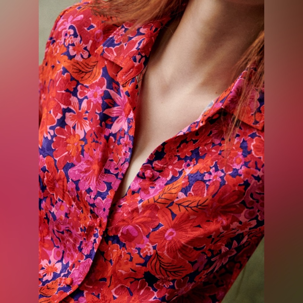 Sezane Ann Top - Impreme Flowers Fuchsia